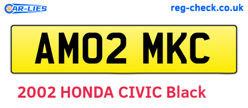 AM02MKC are the vehicle registration plates.