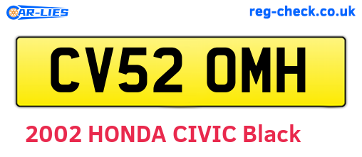 CV52OMH are the vehicle registration plates.