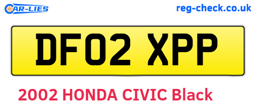 DF02XPP are the vehicle registration plates.