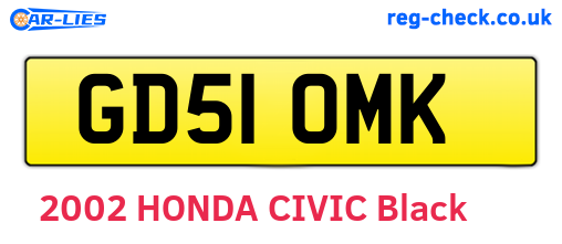 GD51OMK are the vehicle registration plates.