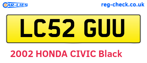 LC52GUU are the vehicle registration plates.