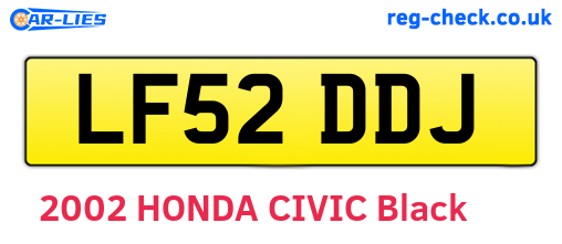 LF52DDJ are the vehicle registration plates.
