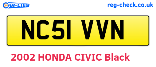 NC51VVN are the vehicle registration plates.