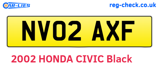 NV02AXF are the vehicle registration plates.