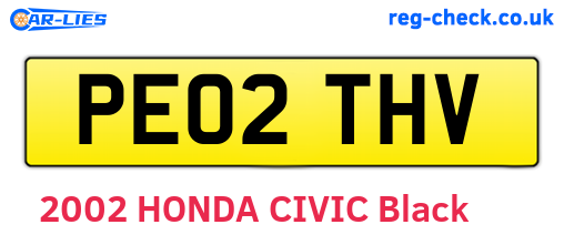 PE02THV are the vehicle registration plates.