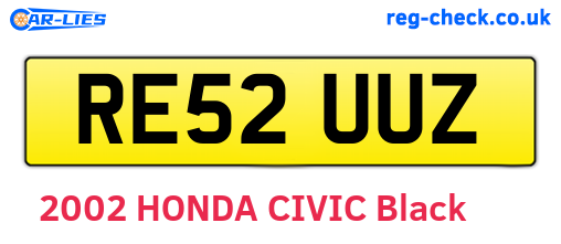 RE52UUZ are the vehicle registration plates.
