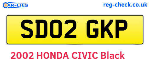 SD02GKP are the vehicle registration plates.