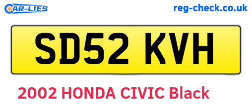 SD52KVH are the vehicle registration plates.
