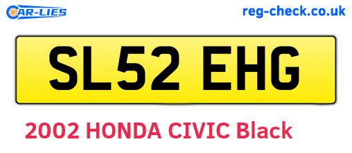SL52EHG are the vehicle registration plates.