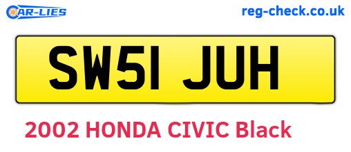 SW51JUH are the vehicle registration plates.