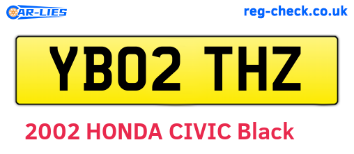 YB02THZ are the vehicle registration plates.