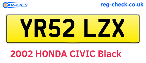 YR52LZX are the vehicle registration plates.