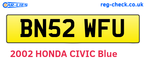 BN52WFU are the vehicle registration plates.