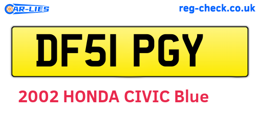 DF51PGY are the vehicle registration plates.
