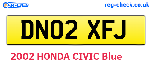 DN02XFJ are the vehicle registration plates.