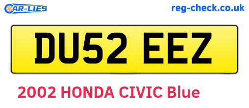 DU52EEZ are the vehicle registration plates.