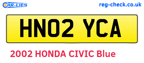 HN02YCA are the vehicle registration plates.