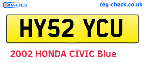 HY52YCU are the vehicle registration plates.
