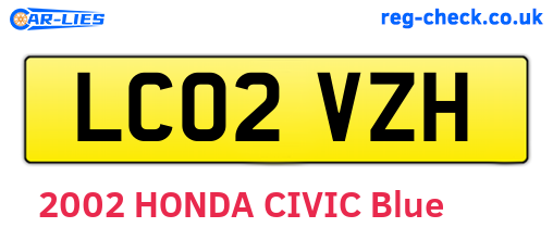 LC02VZH are the vehicle registration plates.