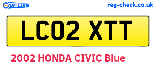 LC02XTT are the vehicle registration plates.