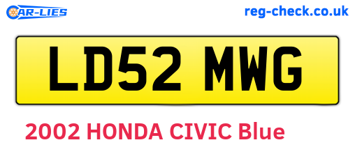 LD52MWG are the vehicle registration plates.