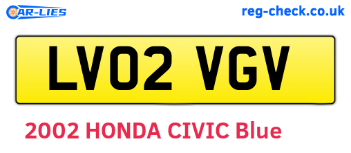 LV02VGV are the vehicle registration plates.
