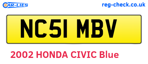 NC51MBV are the vehicle registration plates.
