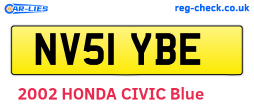 NV51YBE are the vehicle registration plates.
