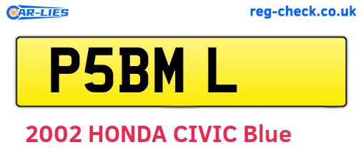 P5BML are the vehicle registration plates.