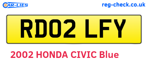 RD02LFY are the vehicle registration plates.