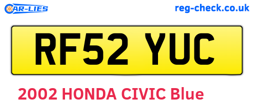 RF52YUC are the vehicle registration plates.