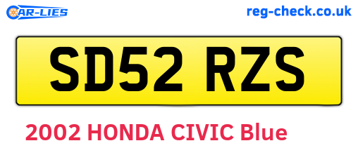 SD52RZS are the vehicle registration plates.