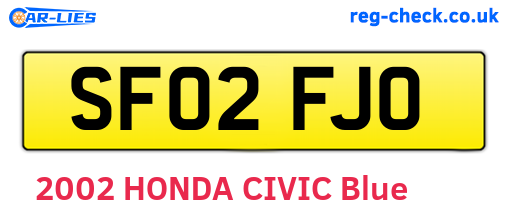 SF02FJO are the vehicle registration plates.