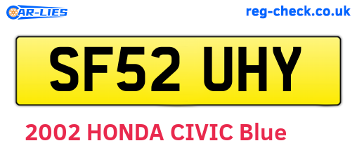 SF52UHY are the vehicle registration plates.