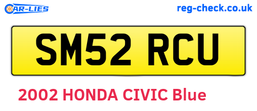 SM52RCU are the vehicle registration plates.