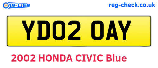 YD02OAY are the vehicle registration plates.