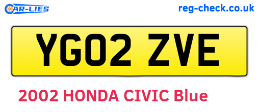 YG02ZVE are the vehicle registration plates.