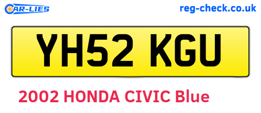 YH52KGU are the vehicle registration plates.