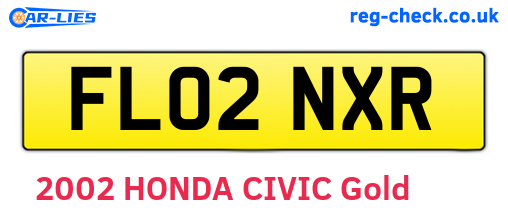 FL02NXR are the vehicle registration plates.