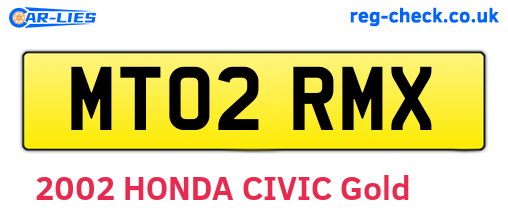 MT02RMX are the vehicle registration plates.