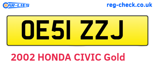 OE51ZZJ are the vehicle registration plates.