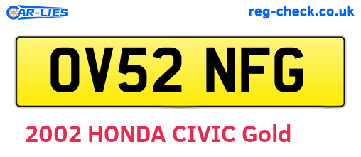 OV52NFG are the vehicle registration plates.