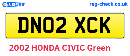 DN02XCK are the vehicle registration plates.