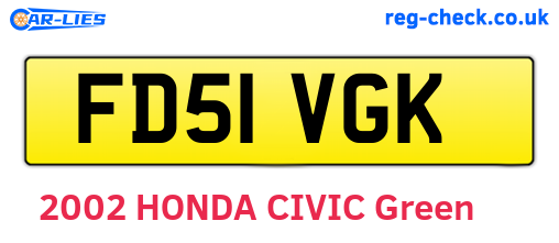 FD51VGK are the vehicle registration plates.