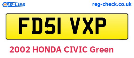FD51VXP are the vehicle registration plates.