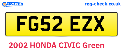 FG52EZX are the vehicle registration plates.