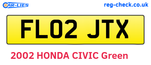 FL02JTX are the vehicle registration plates.