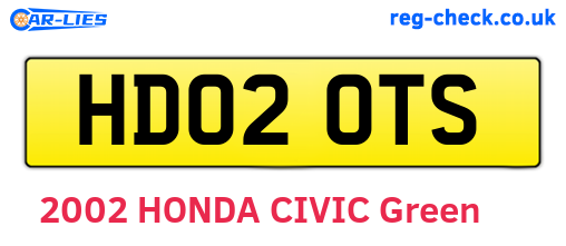 HD02OTS are the vehicle registration plates.