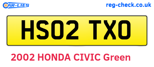 HS02TXO are the vehicle registration plates.