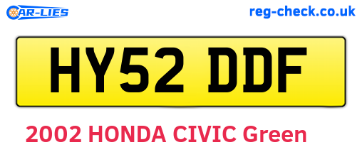 HY52DDF are the vehicle registration plates.
